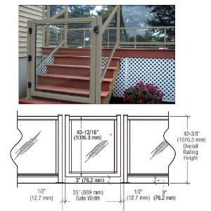 CRL Beige Gray 36 350 Series Aluminum Railing System Gate for 1/4 to 