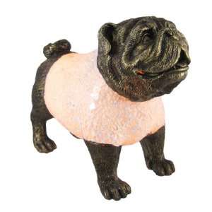  Crackle Glass Bulldog Accent Table Lamp Bull Dog