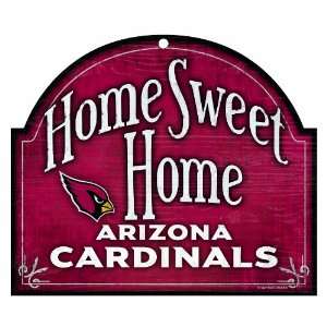 NFL Arizona Cardinals 10 by 11 inch Wood Home Sweet Home Sign 