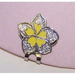  Plumeria Silver Golf Ball Marker with Magnetic Clip 