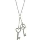 Dream Out Loud by Selena Gomez Silver Peace and Heart Keys Necklace