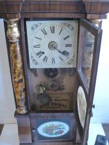 Antique Seth Thomas Pillar Clock Original Tablets 1865  