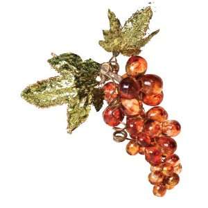   Inch Sparkling Grape Cluster Clip Ornament, Copper