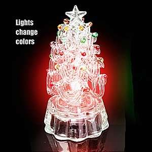  Light Up Glass Christmas Tree