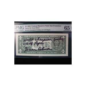  Signed Oliver, Dean $1 2001 Federal Reserve Note San 