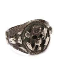 Alberto Juan 1940s & 1950s Sterling Antiqued US Army Ring, Size 7