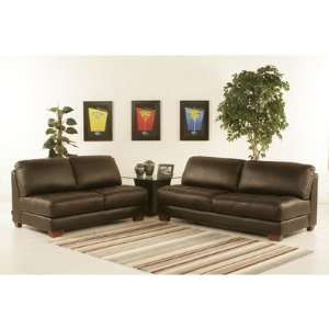  Zen Leather Tufted Seat Sofa and Loveseat Set Furniture & Decor