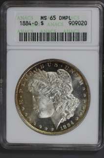 1884 O Morgan Silver Dollar MS65 DMPL ANACS US Mint Coin #10  