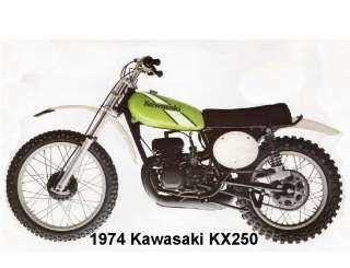 1974 Kawasaki KX250 Motorcycle Refrigerator / Tool Box Magnet  
