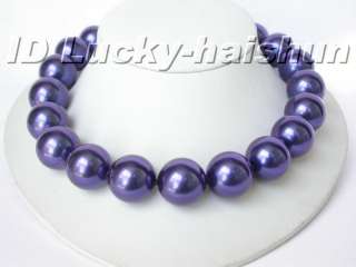 18 20mm round navy blue south sea shell pearl necklace  