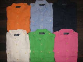 98 Mens Polo Ralph Lauren 100% Linen S/S Summer Shirts NWT SM MED LRG 