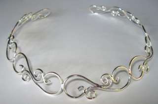 New Silver Lacy Filigree Choker Collar Necklace Wire  