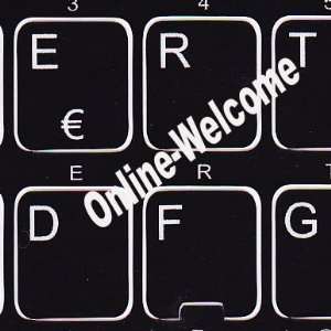  FRENCH QWERTY KEYBOARD STICKER NON TRANSPARENT BLACK 