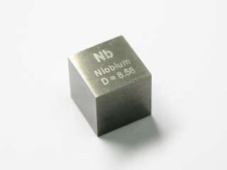 Niobium density standard cube 10x10x10mm   8.58 grams  