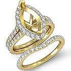 51 Diamond Engagement Ring Marquise Setting Pave Platinum s5.5 Semi 