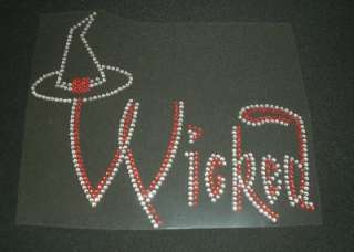Wicked Witch Hat Rhinestone Iron On Transfer Bling  