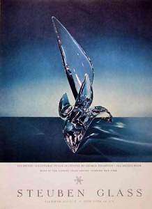 1956 Steuben Glass Sea Breeze George Thompson design AD  
