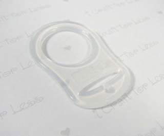 10 Clear Silicone MAM Ring Pacifier Holder Clip Adapter  