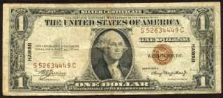 1935 A HAWAII $1 One Dollar SILVER Certificate Note Bill A  