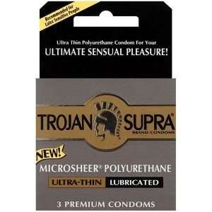  Trojan Supra Condoms   3 Ea/Pack X 6 Pack Health 