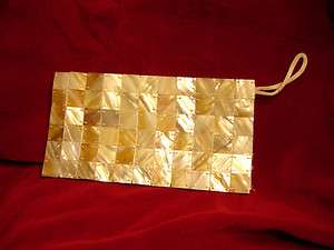 Clutch/Pouch/Cosmetic Bag w/ Mother of Pearl Tile  