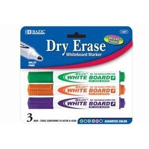  Marker Dry Erase Bullet Tip (Bright Colors)   3/pack [24 