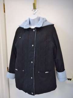 Black Microfiber Hooded Coat Jacket ~ OUTBROOK ~ Size S (4/6)  