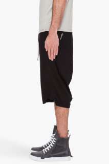 Rick Owens DRKSHDW black poplin shorts for men  