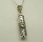 CELTIC GREEN PERIDOT CREMATION URN NECKLACE SILVER CREMATION JEWELRY 