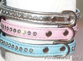 Diamante dog collar jewelled studded puppy small bling crystal faux 