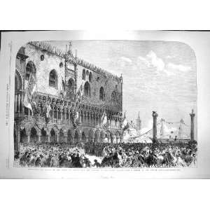  1866 DogeS Palace Venice Balcony Proclaiming Voting