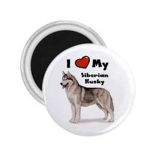  I Love My Siberian Husky Refrigerator Magnet