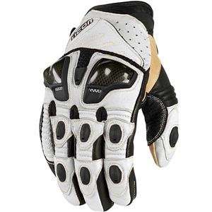  Icon Overlord Short Gloves   2X Large/White Automotive