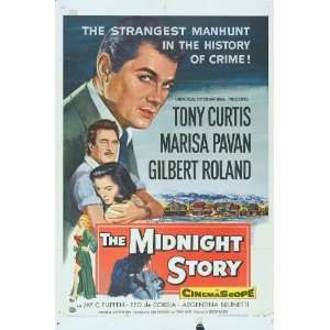  The Midnight Story Poster 27x40 Tony Curtis Marisa Pavan 