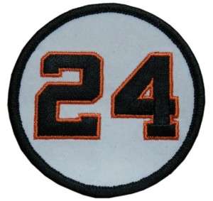 WILLIE MAYS GIANTS RETIRED 1962 JERSEY NUMBER 24 PATCH  