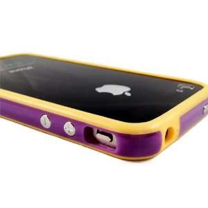 Purple and Gold Premium Bumper Case for Apple iPhone 4S / 4   (AT&T 