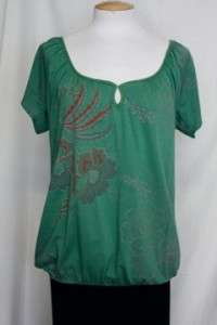 Language Los Angeles Anthropologie Green Shirt Top Small  