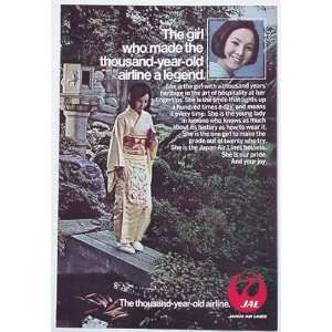  1972 Japan Air Lines Hostess Legend Print Ad (551)