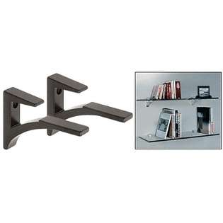 LAURENCE CRL Black   Aluminum Shelf Bracket for 3/8 to 1/2 