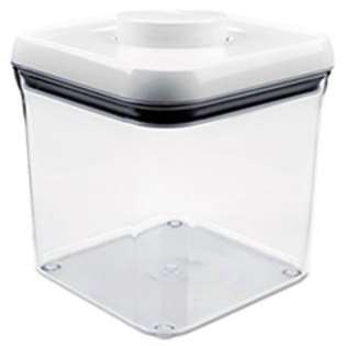 OXO1071399   Good Grips Pop Container, Square, 2.4 quart, White/Clear 