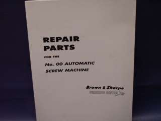 BROWN & SHARPE OO AUTOMATIC SCREW MACHINE REPAIR PARTS  