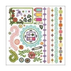  Basic Grey Indie Bloom Cardstock Stickers 12X12 Sheet 