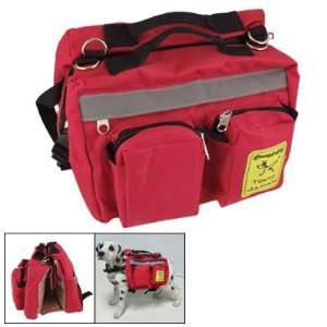   Release Buckle Zipped Dog Pet Saddle Bag Backpack Red