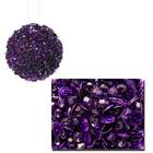   Lavish Purple Fully Sequined & Beaded Christmas Ball Ornament 4.25
