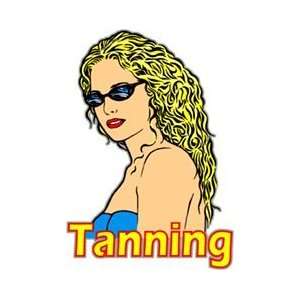  Tanning Girl Window Cling Sign