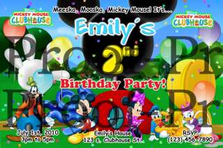 Mickey Mouse Clubhouse Invitation   Digital File Only  