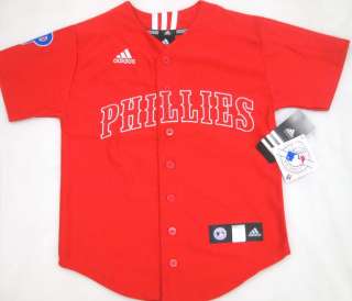 Adidas Philadelphia Phillies MLB Baseball Sewn Jersey Youth S  