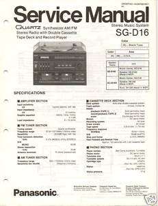 Original Service Manual Panasonic SG D16 System  