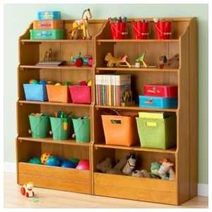    Kids Honey Wooden Storage Open Top Bookcase