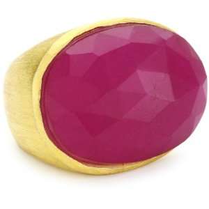  Wendy Mink Cocktail Hour Oval Set Ruby Ring, Size 7 